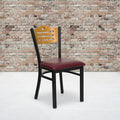 Bk/Nat Slat Chair-Burg Seat