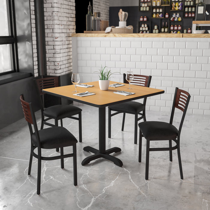 Bk/Wal Slat Chair-Black Seat