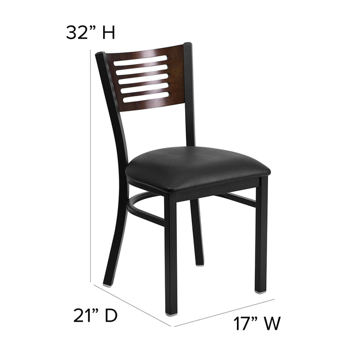 Bk/Wal Slat Chair-Black Seat