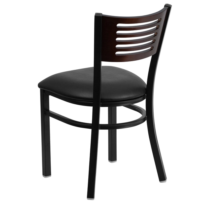 Bk/Wal Slat Chair-Black Seat