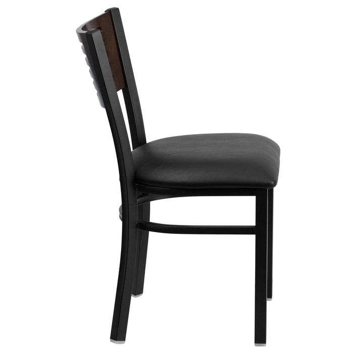 Bk/Wal Slat Chair-Black Seat