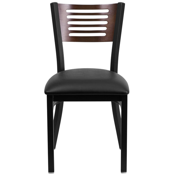 Bk/Wal Slat Chair-Black Seat