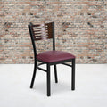 Bk/Wal Slat Chair-Burg Seat