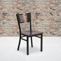 Bk/Wal Slat Chair-Wood Seat