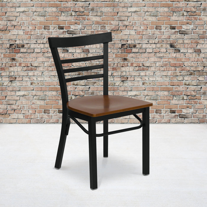 Black Ladder Chair-Cherry Seat