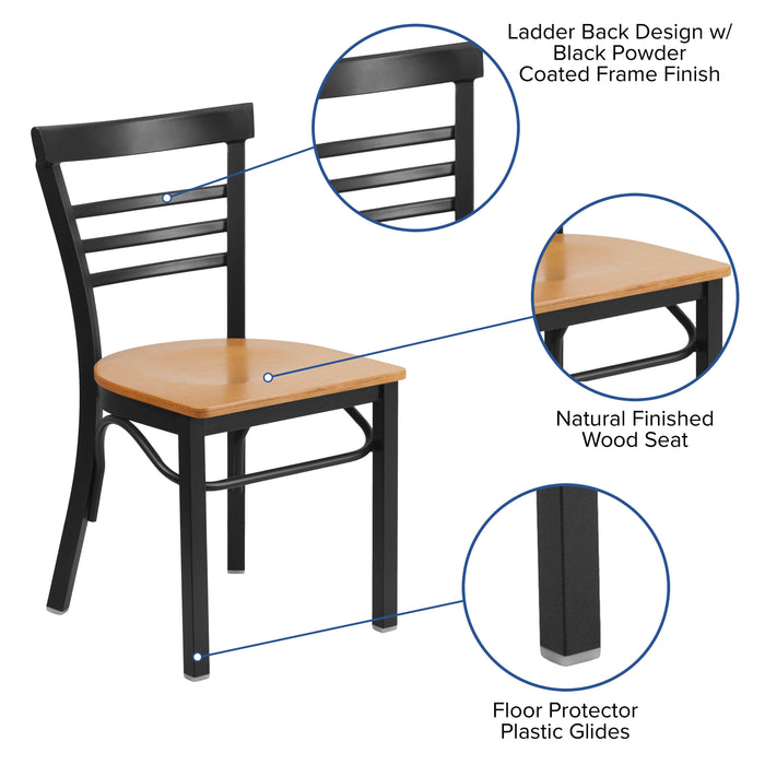 Black Ladder Chair-Nat Seat