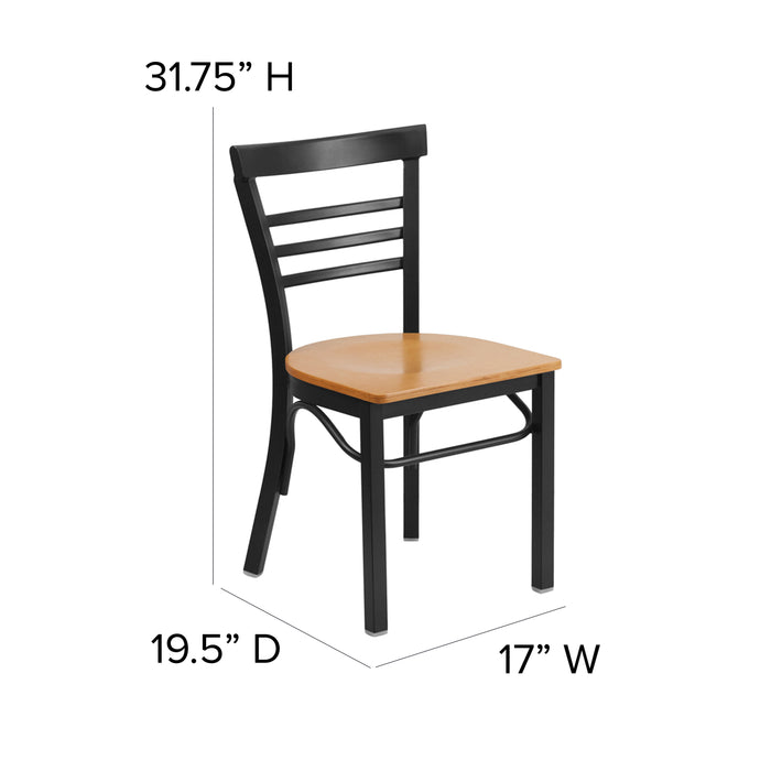 Black Ladder Chair-Nat Seat