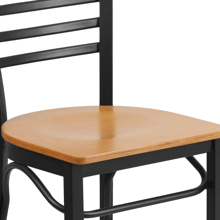 Black Ladder Chair-Nat Seat