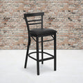 Black Ladder Stool-Black Seat