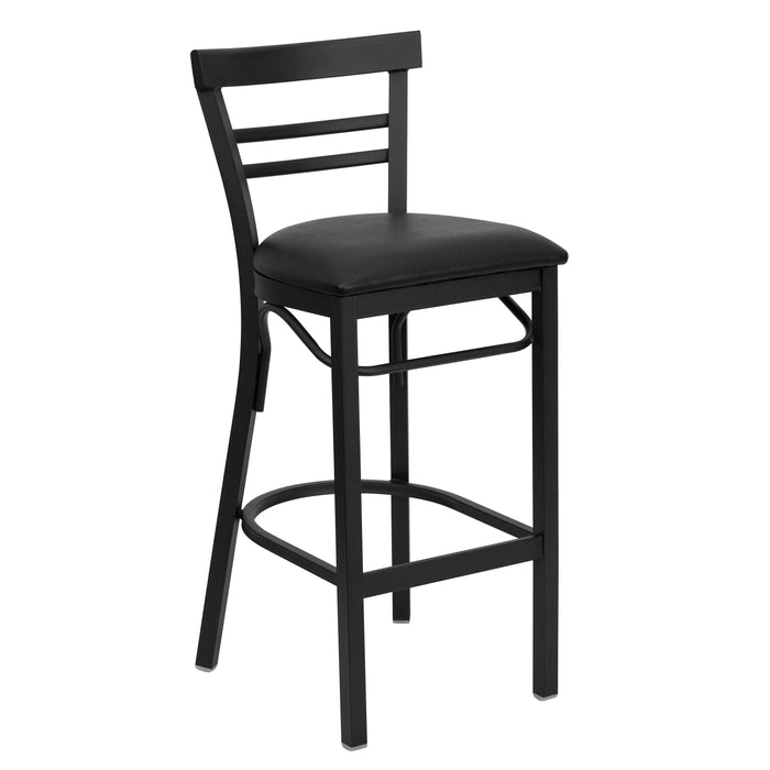 Black Ladder Stool-Black Seat