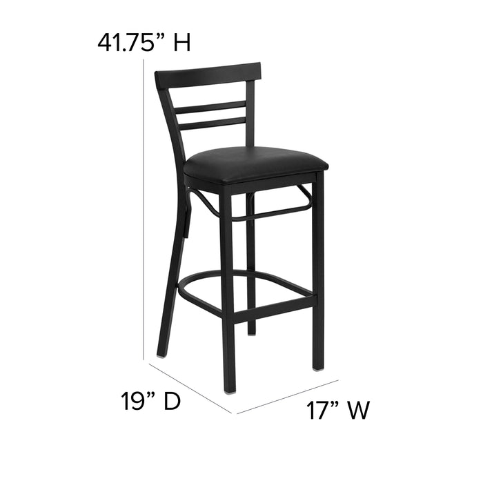Black Ladder Stool-Black Seat