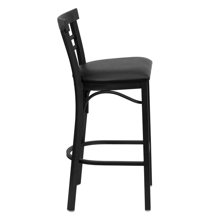 Black Ladder Stool-Black Seat