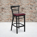 Black Ladder Stool-Burg Seat