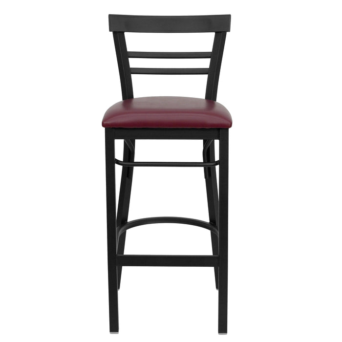 Black Ladder Stool-Burg Seat