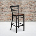 Black Ladder Stool-Cherry Seat