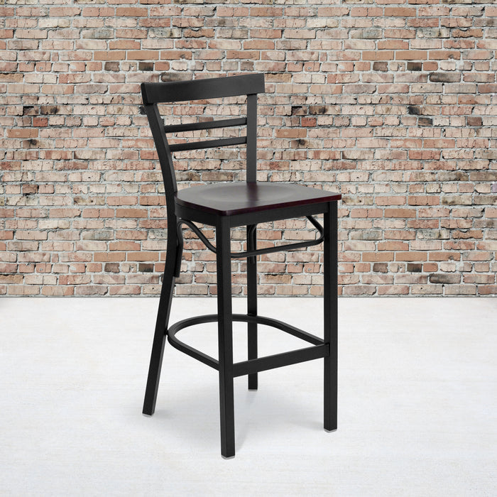 Black Ladder Stool-Mah Seat