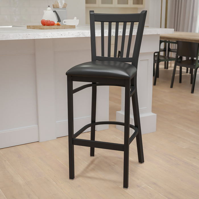 Black Vert Stool-Black Seat