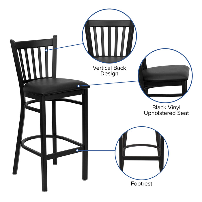 Black Vert Stool-Black Seat