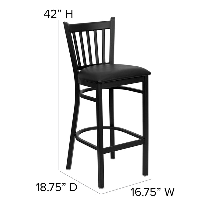 Black Vert Stool-Black Seat