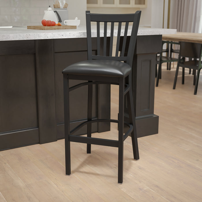 Black Vert Stool-Black Seat