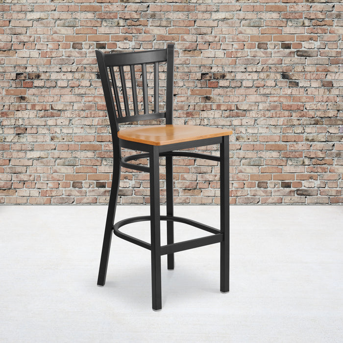 Black Vert Stool-Nat Seat