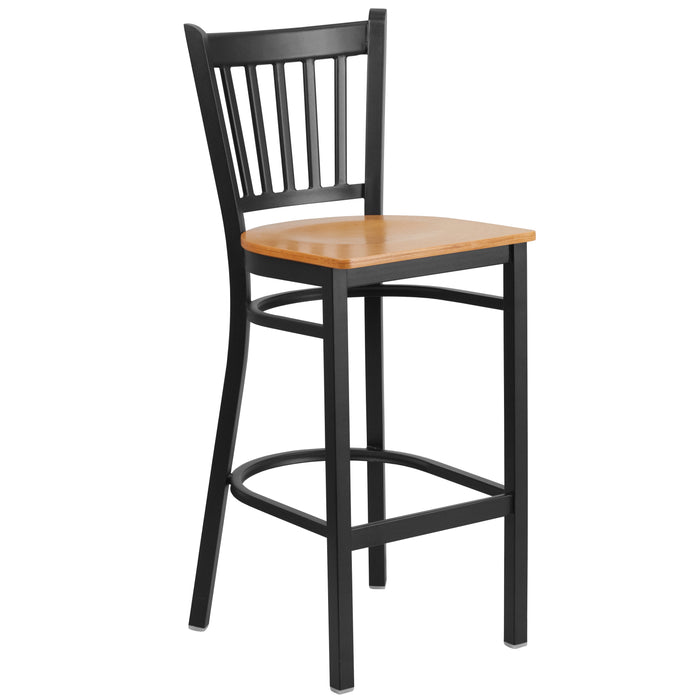 Black Vert Stool-Nat Seat