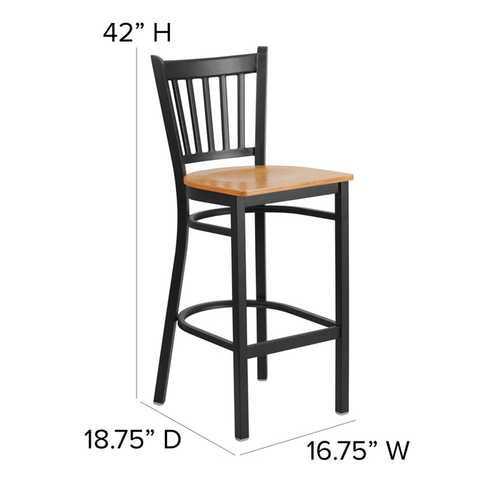 Black Vert Stool-Nat Seat