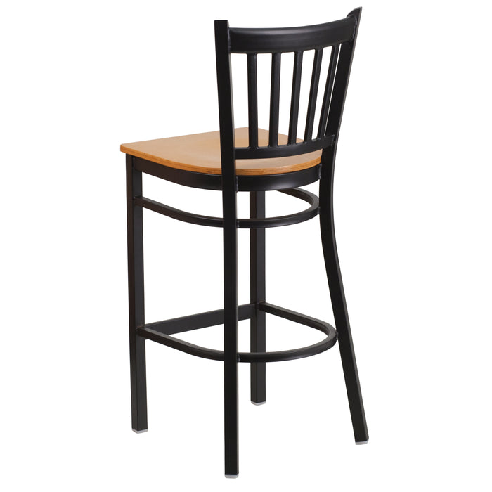 Black Vert Stool-Nat Seat