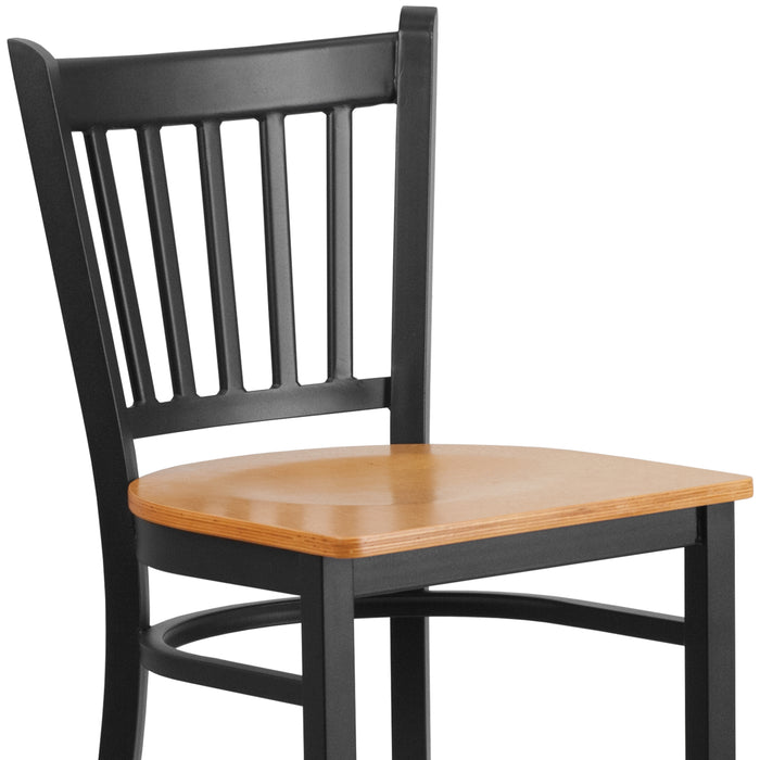 Black Vert Stool-Nat Seat