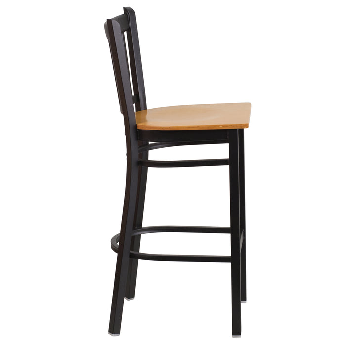 Black Vert Stool-Nat Seat