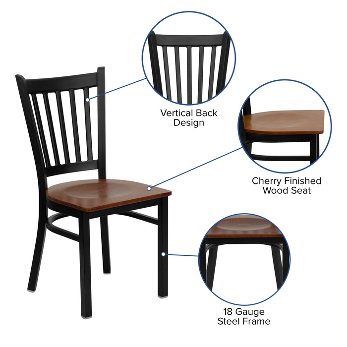 Black Vert Chair-Cherry Seat