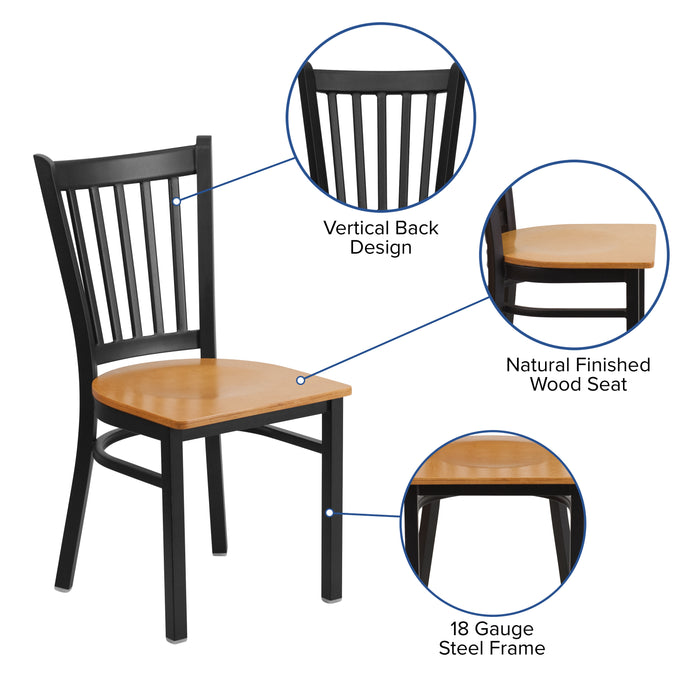 Black Vert Chair-Nat Seat