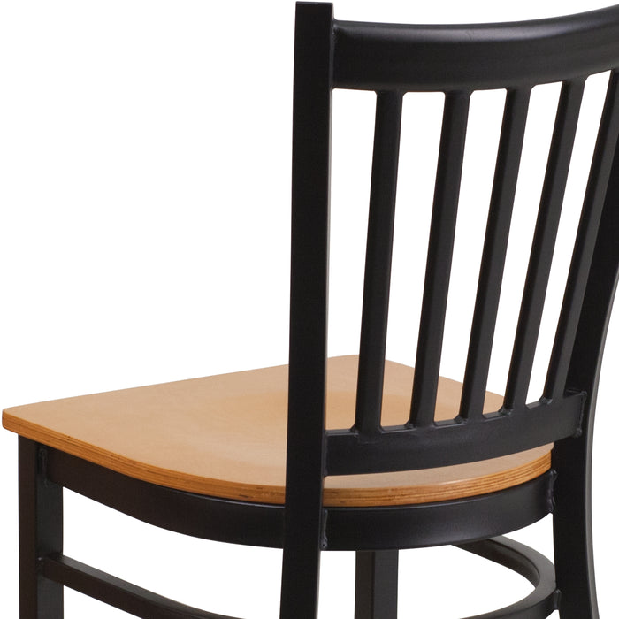 Black Vert Chair-Nat Seat