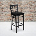 Black Window Stool-Black Seat