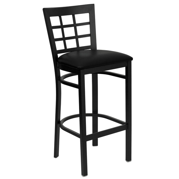 Black Window Stool-Black Seat