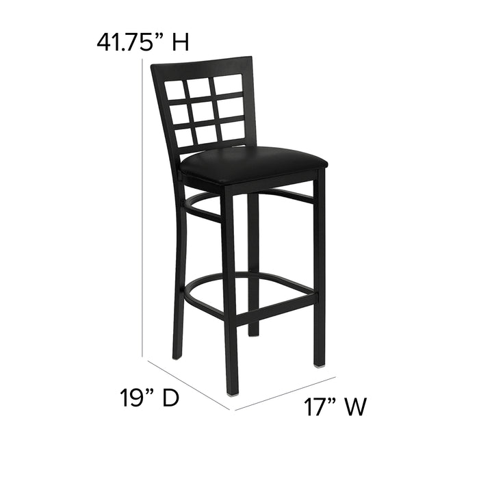 Black Window Stool-Black Seat