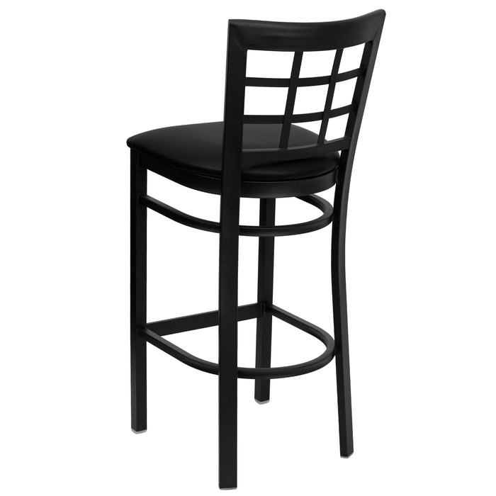Black Window Stool-Black Seat