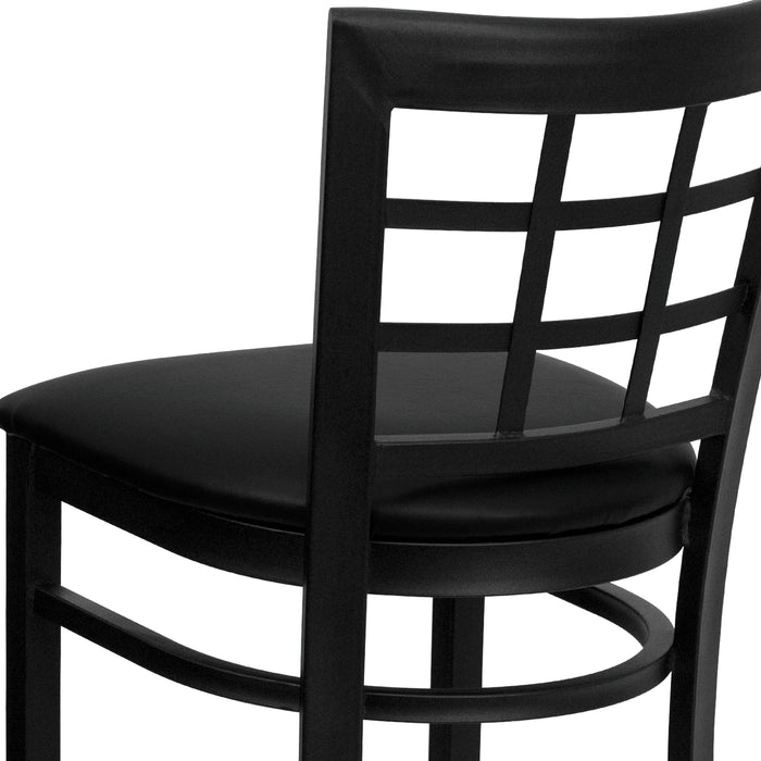 Black Window Stool-Black Seat