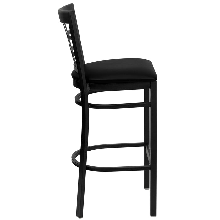 Black Window Stool-Black Seat