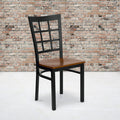 Black Window Chair-Cherry Seat