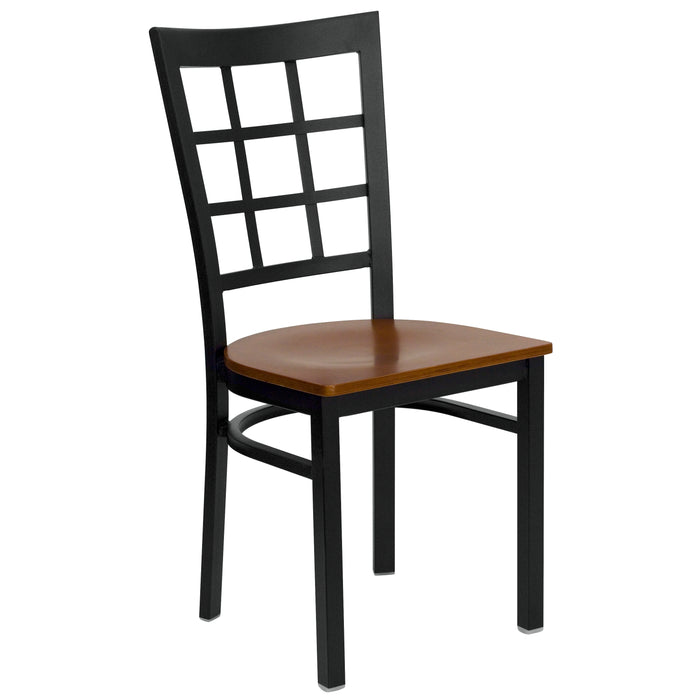 Black Window Chair-Cherry Seat