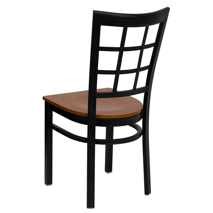 Black Window Chair-Cherry Seat