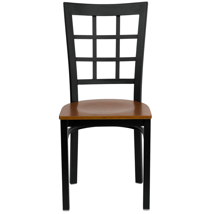 Black Window Chair-Cherry Seat
