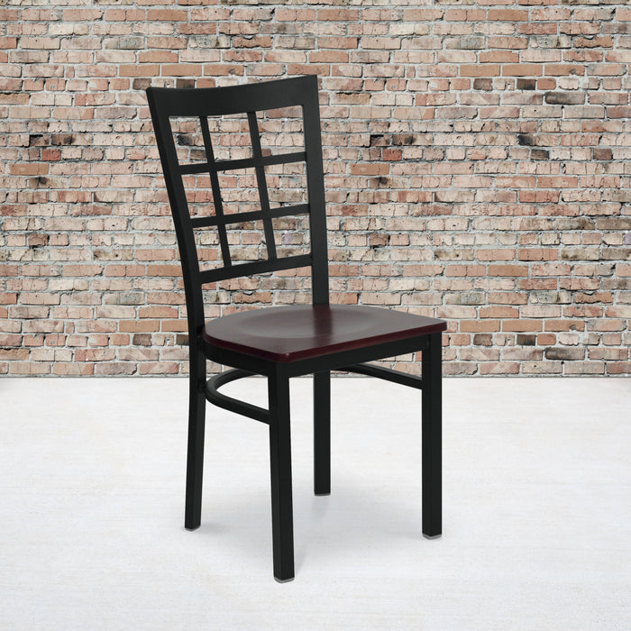 Black Window Chair-Mah Seat