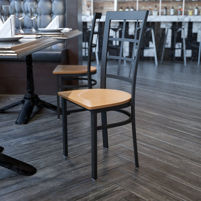 Black Window Chair-Nat Seat