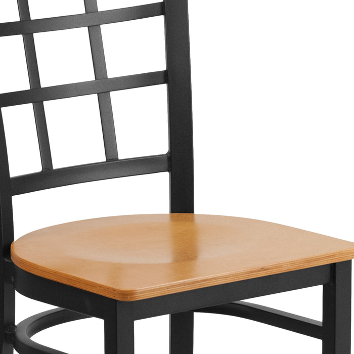 Black Window Chair-Nat Seat