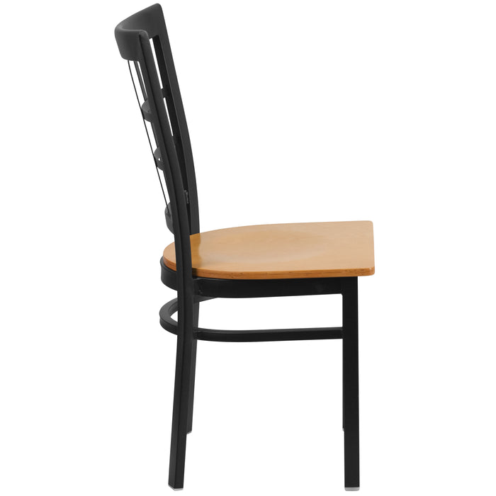 Black Window Chair-Nat Seat