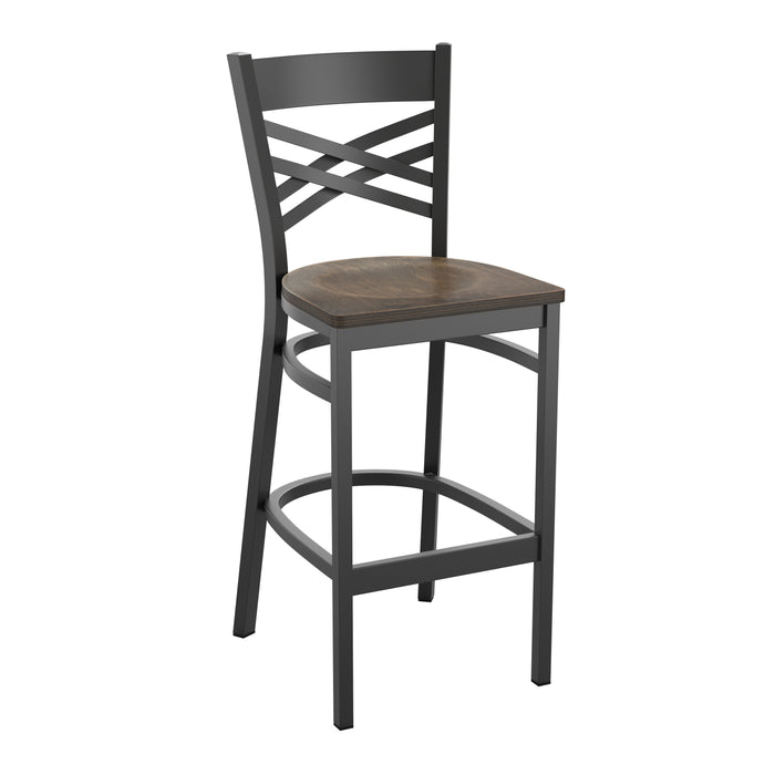 Black X Stool-Ant. Copper Seat