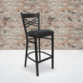 Black X Stool-Black Seat