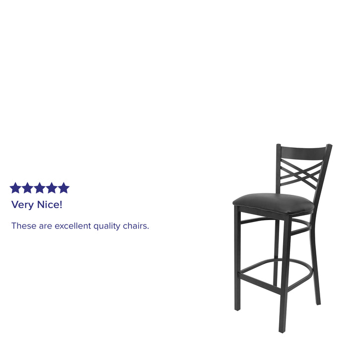 Black X Stool-Black Seat